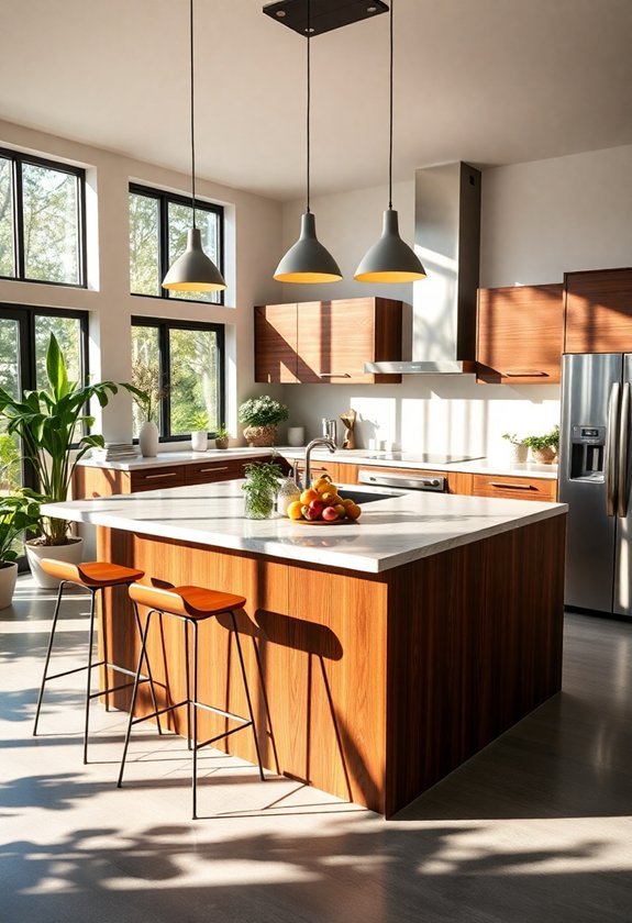 illuminated modern kitchen island