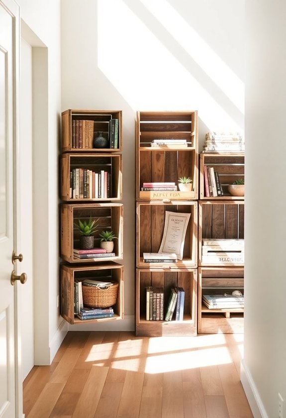 retro wooden box organization