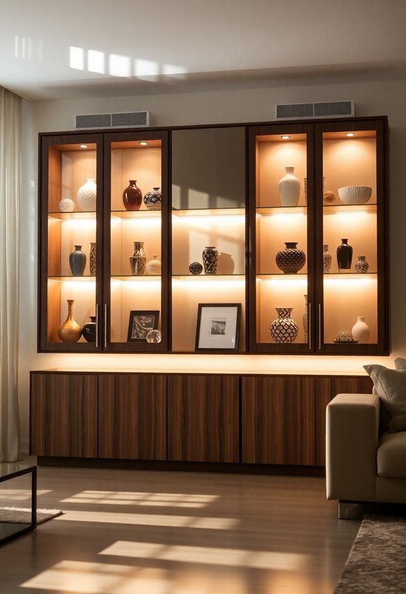 showcase cabinets with lighting