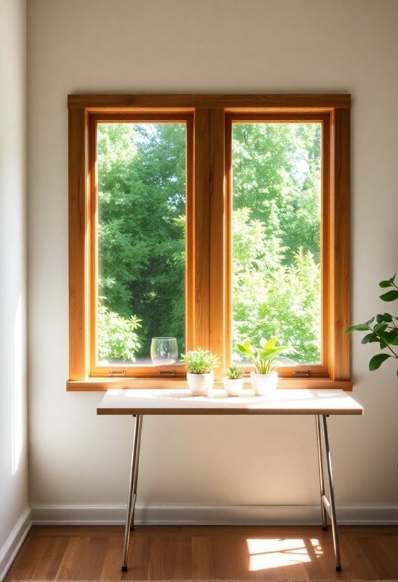 wooden window frame construction