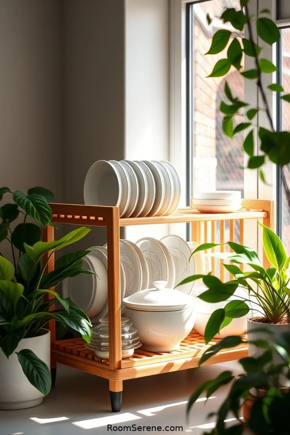 Bamboo Dish Rack for 15 Bamboo Solutions for Kitchen Organization Using Bamboo