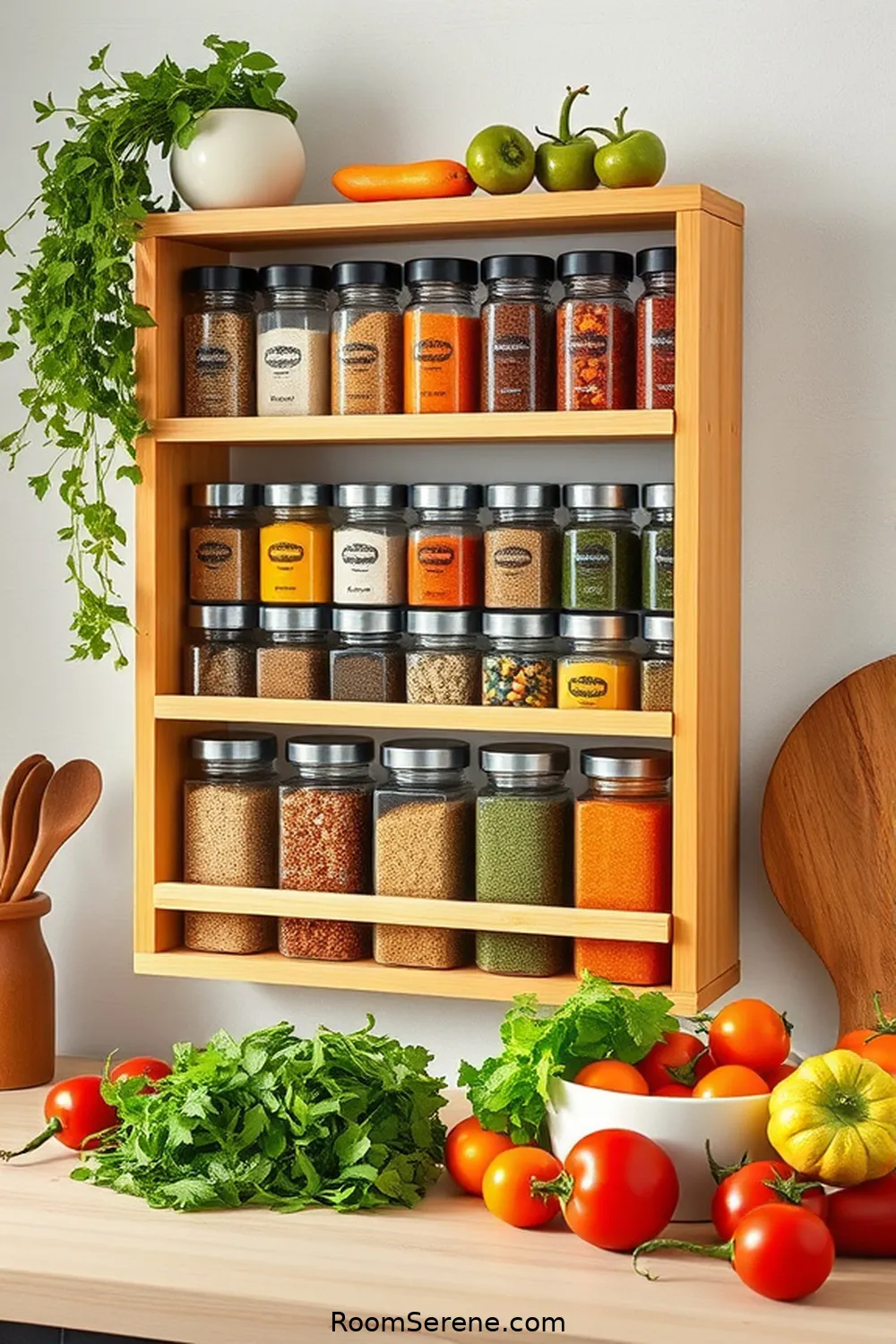 Bamboo Spice Rack for 15 Bamboo Solutions for Kitchen Organization Using Bamboo