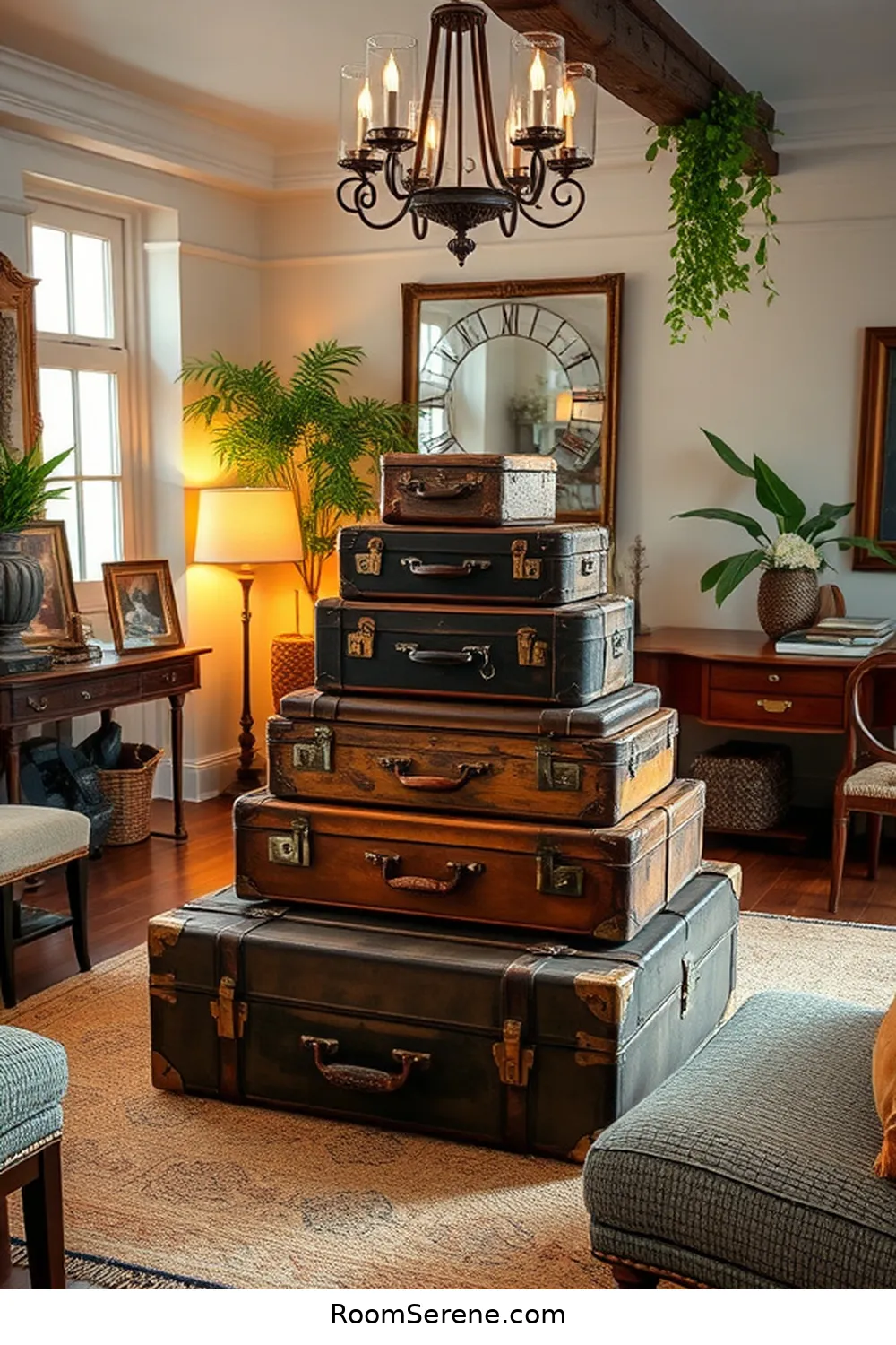 15 Creative Multi-Use Dining Room Spaces Using Reclaimed Materials 7 Antique Suitcases as Creative Coffee Tables for 15 Creative Multi-Use Dining Room Spaces Using Reclaimed Materials