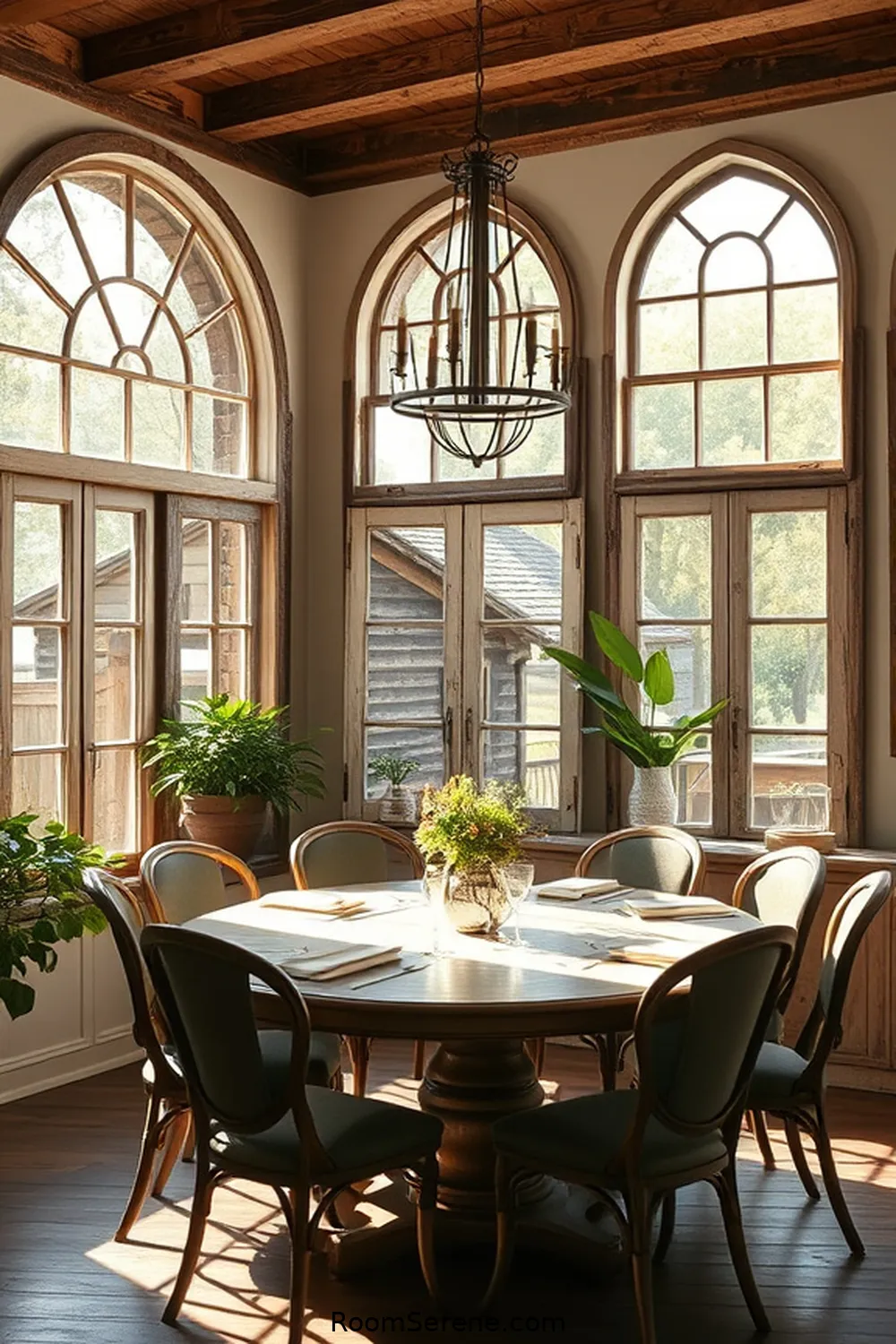 15 Creative Multi-Use Dining Room Spaces Using Reclaimed Materials 10 Old Windows Transformed Into Stunning Mirrors for 15 Creative Multi-Use Dining Room Spaces Using Reclaimed Materials