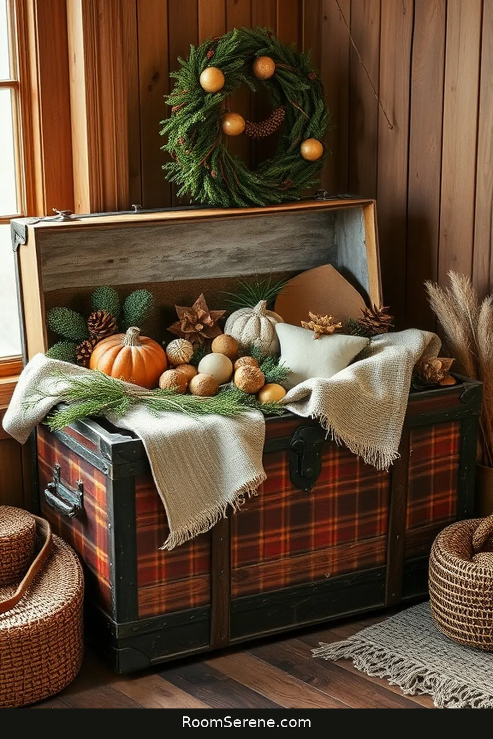 15 Creative Multi-Use Spaces in Your Entryway Using Reclaimed Materials 12 Vintage Trunk for Seasonal Decor Storage for 15 Creative Multi-Use Spaces in Your Entryway Using Reclaimed Materials