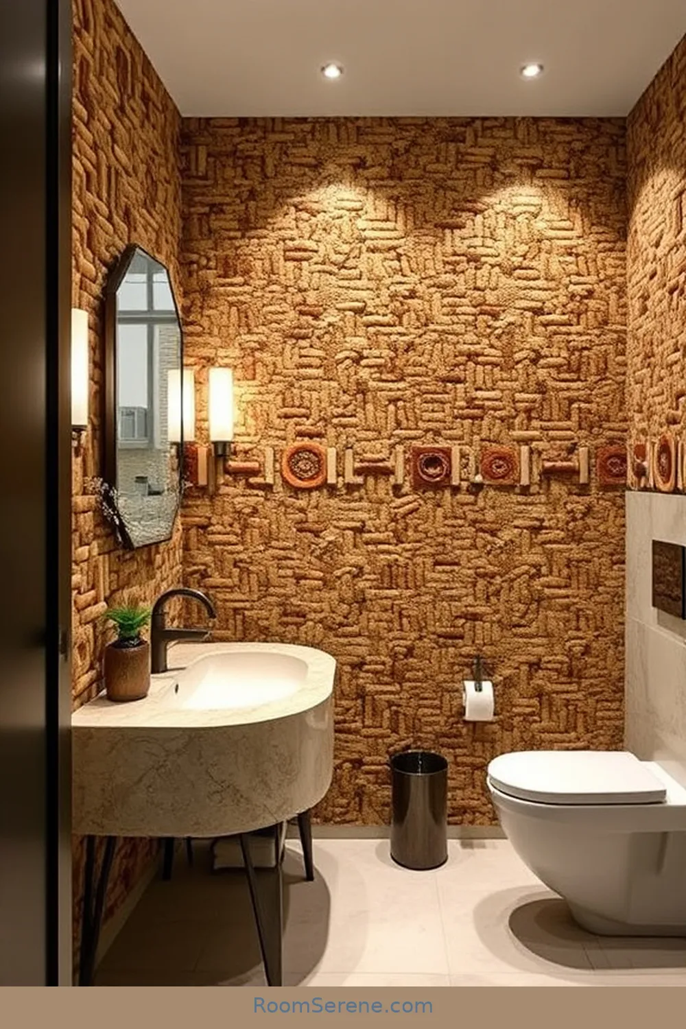 Cork Art for Personalizing Your Space for 15 Creative Ways for Designing Multi-Use Bathroom Spaces Using Cork