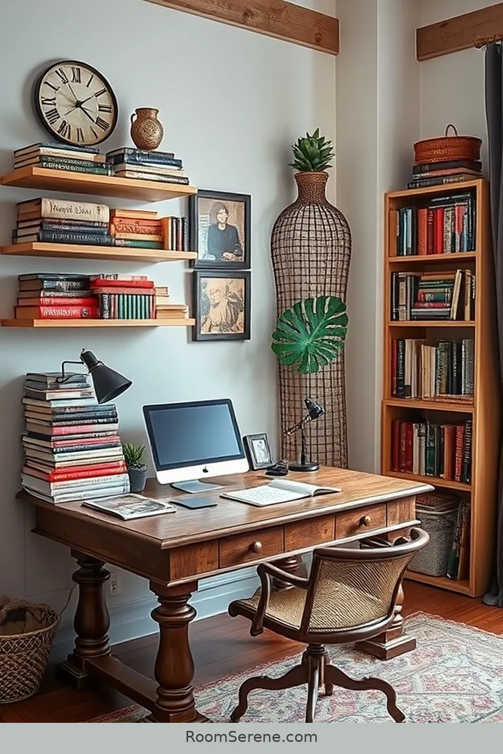 15 Inspiring Workspace Design Ideas for Your Home Office Using Reclaimed Materials 11 Creative Use of Old Books as Decor for 15 Inspiring Workspace Design Ideas for Your Home Office Using Reclaimed Materials