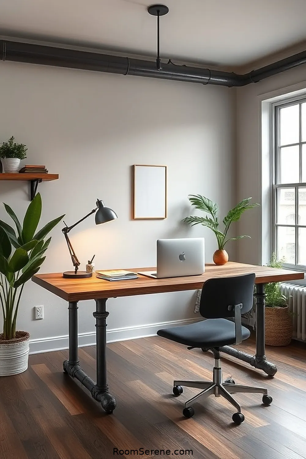 15 Inspiring Workspace Design Ideas for Your Home Office Using Reclaimed Materials 5 Industrial Pipelines as Desk Legs for 15 Inspiring Workspace Design Ideas for Your Home Office Using Reclaimed Materials