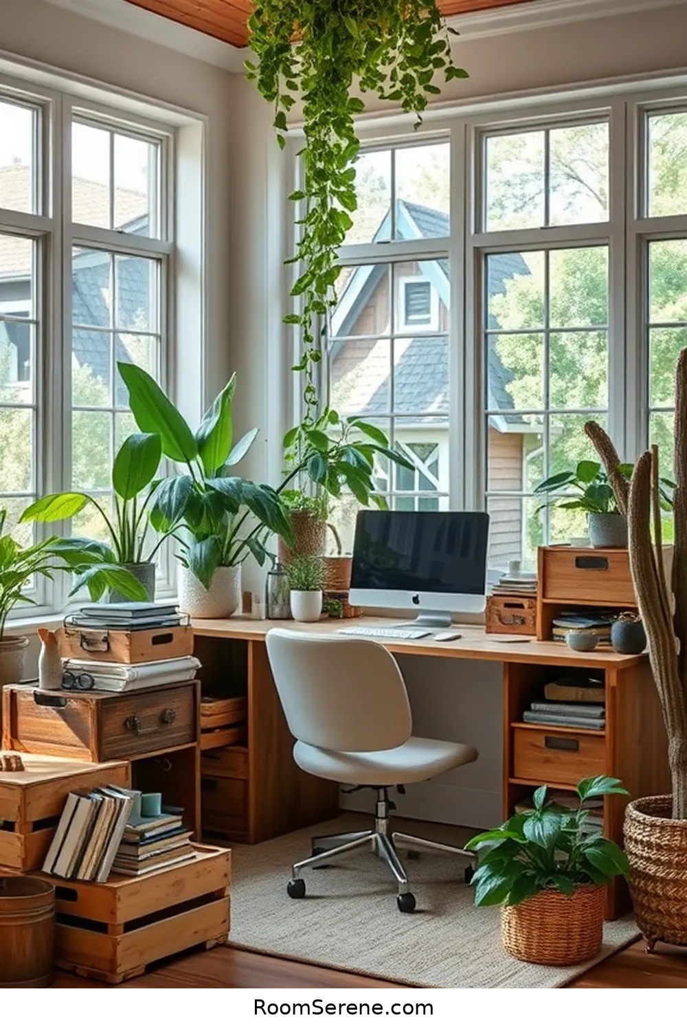 15 Inspiring Workspace Design Ideas for Your Home Office Using Reclaimed Materials 8 Old Wooden Crates for Organizing Supplies for 15 Inspiring Workspace Design Ideas for Your Home Office Using Reclaimed Materials