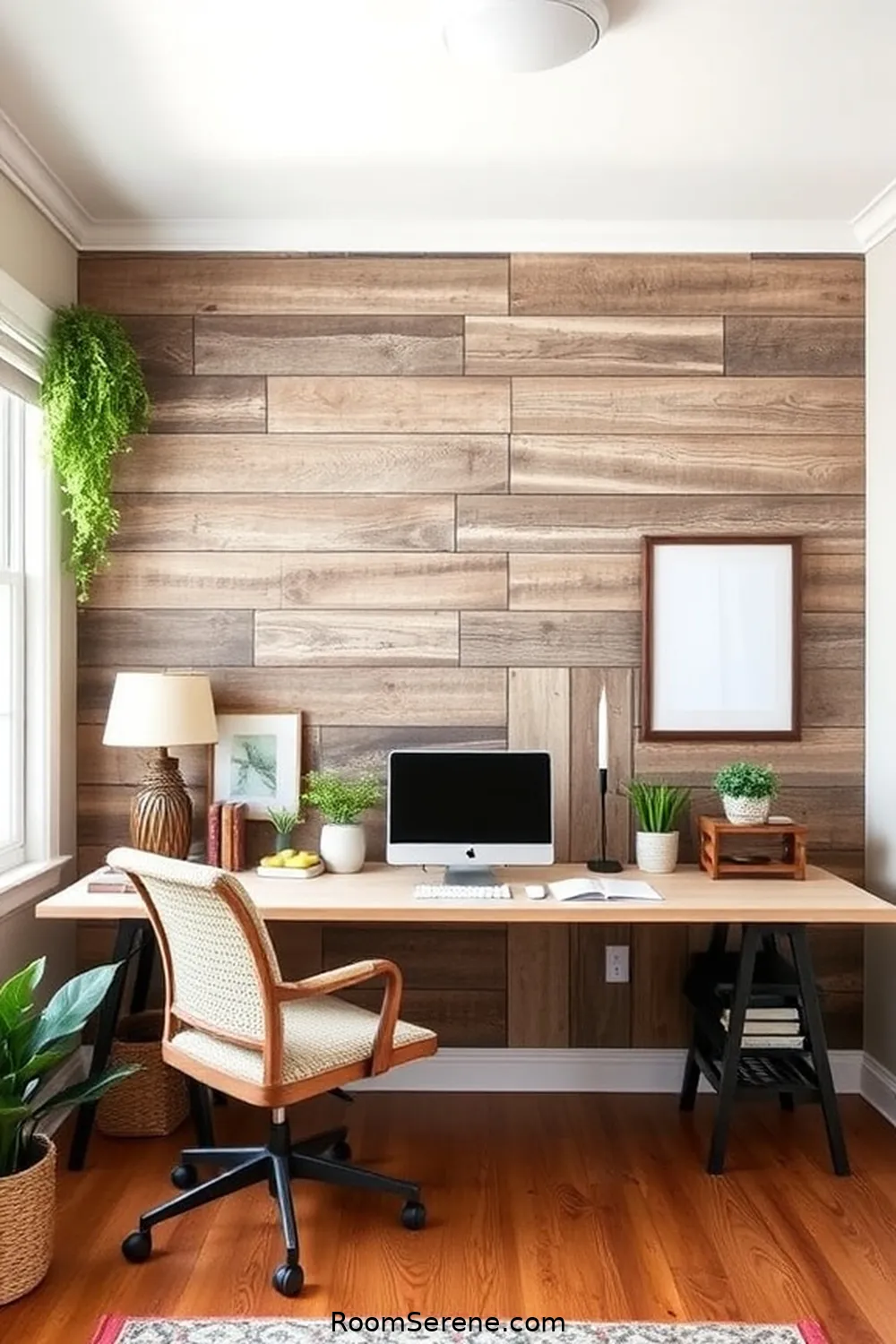 15 Inspiring Workspace Design Ideas for Your Home Office Using Reclaimed Materials 9 Salvaged Barn Wood Accent Wall for 15 Inspiring Workspace Design Ideas for Your Home Office Using Reclaimed Materials