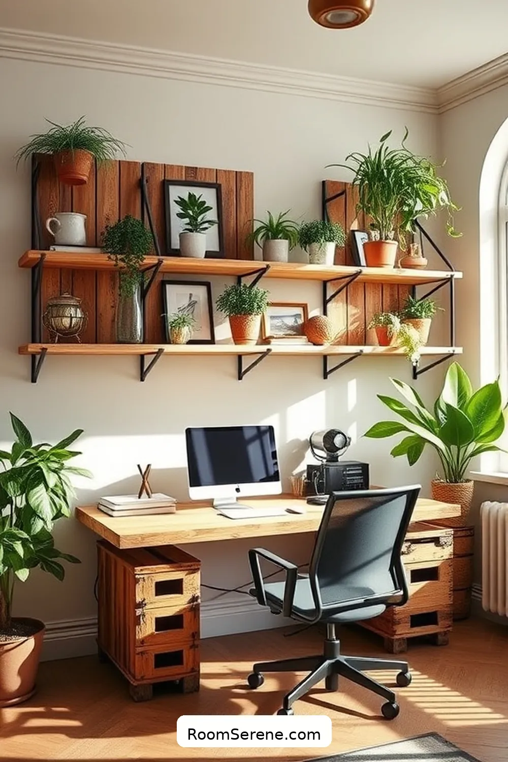 15 Inspiring Workspace Design Ideas for Your Home Office Using Reclaimed Materials 4 Upcycled Pallet Shelving Units for 15 Inspiring Workspace Design Ideas for Your Home Office Using Reclaimed Materials