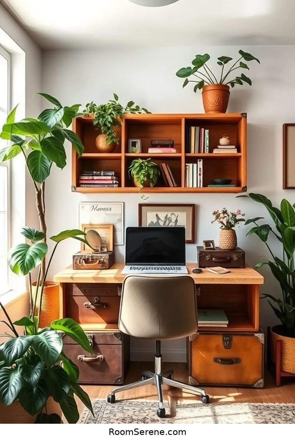15 Inspiring Workspace Design Ideas for Your Home Office Using Reclaimed Materials 3 Vintage Suitcase Storage Solutions for 15 Inspiring Workspace Design Ideas for Your Home Office Using Reclaimed Materials