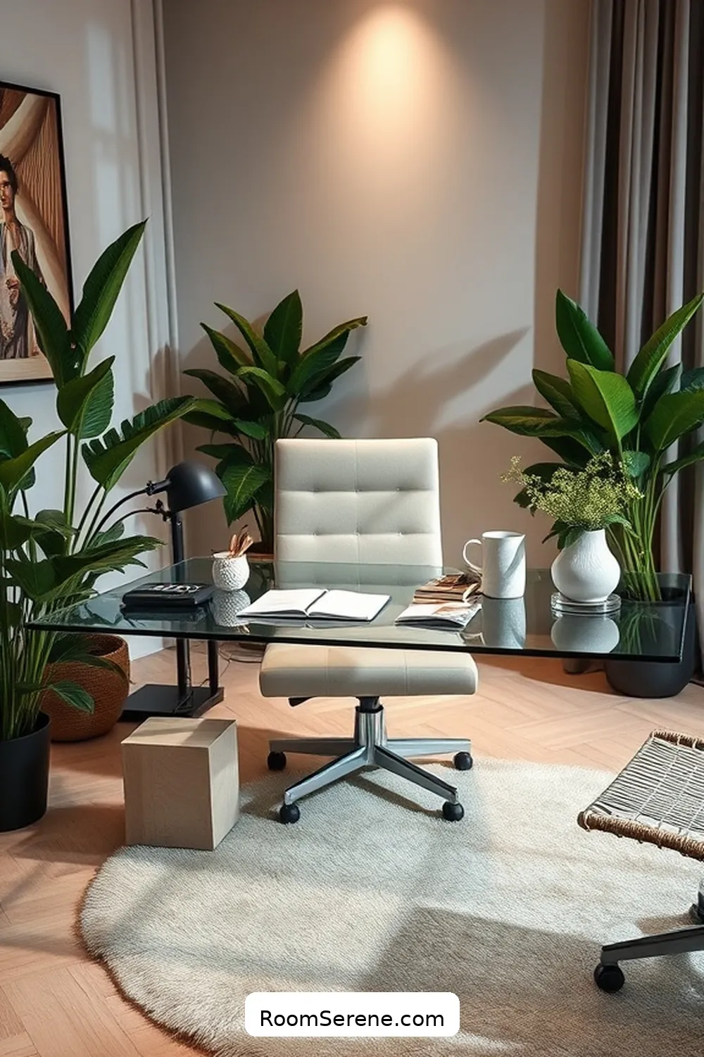 15 Stunning Ways for Using Glass in Your Home Office Design 2 Glass Desks for a Sleek Look for 15 Stunning Ways for Using Glass in Your Home Office Design