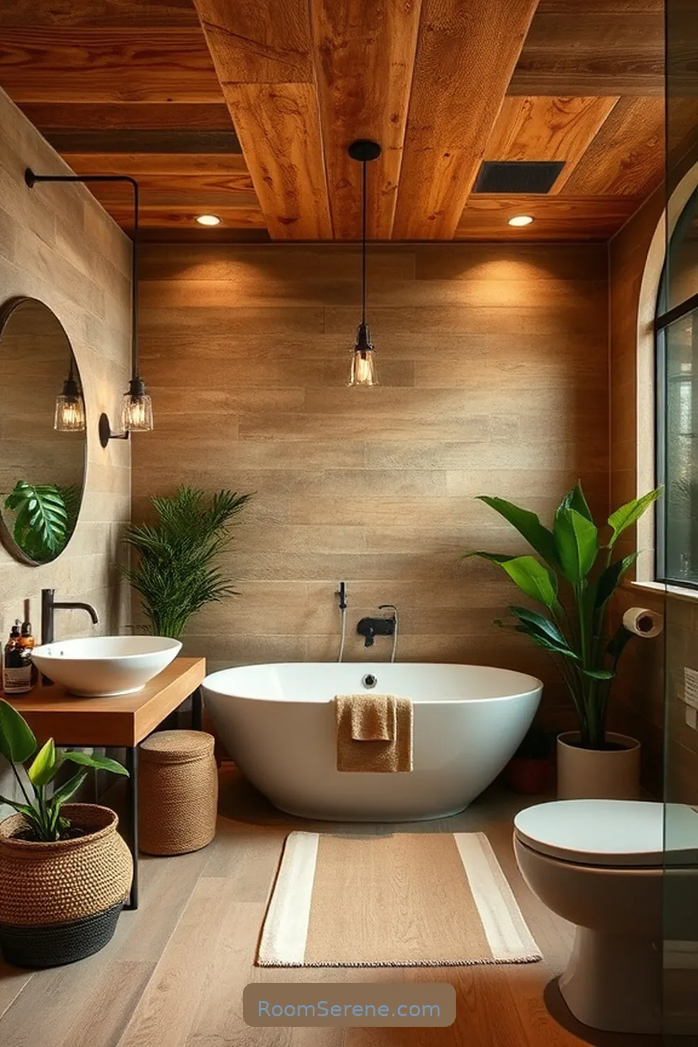 15 Ways to Boost Energy Efficiency in the Bathroom Using Reclaimed Materials 14 Reclaimed Wood Ceilings for 15 Ways to Boost Energy Efficiency in the Bathroom Using Reclaimed Materials