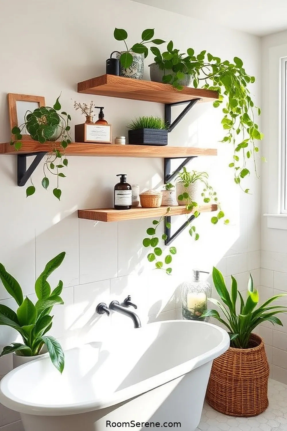 15 Ways to Boost Energy Efficiency in the Bathroom Using Reclaimed Materials 3 Reclaimed Wood Shelving for 15 Ways to Boost Energy Efficiency in the Bathroom Using Reclaimed Materials
