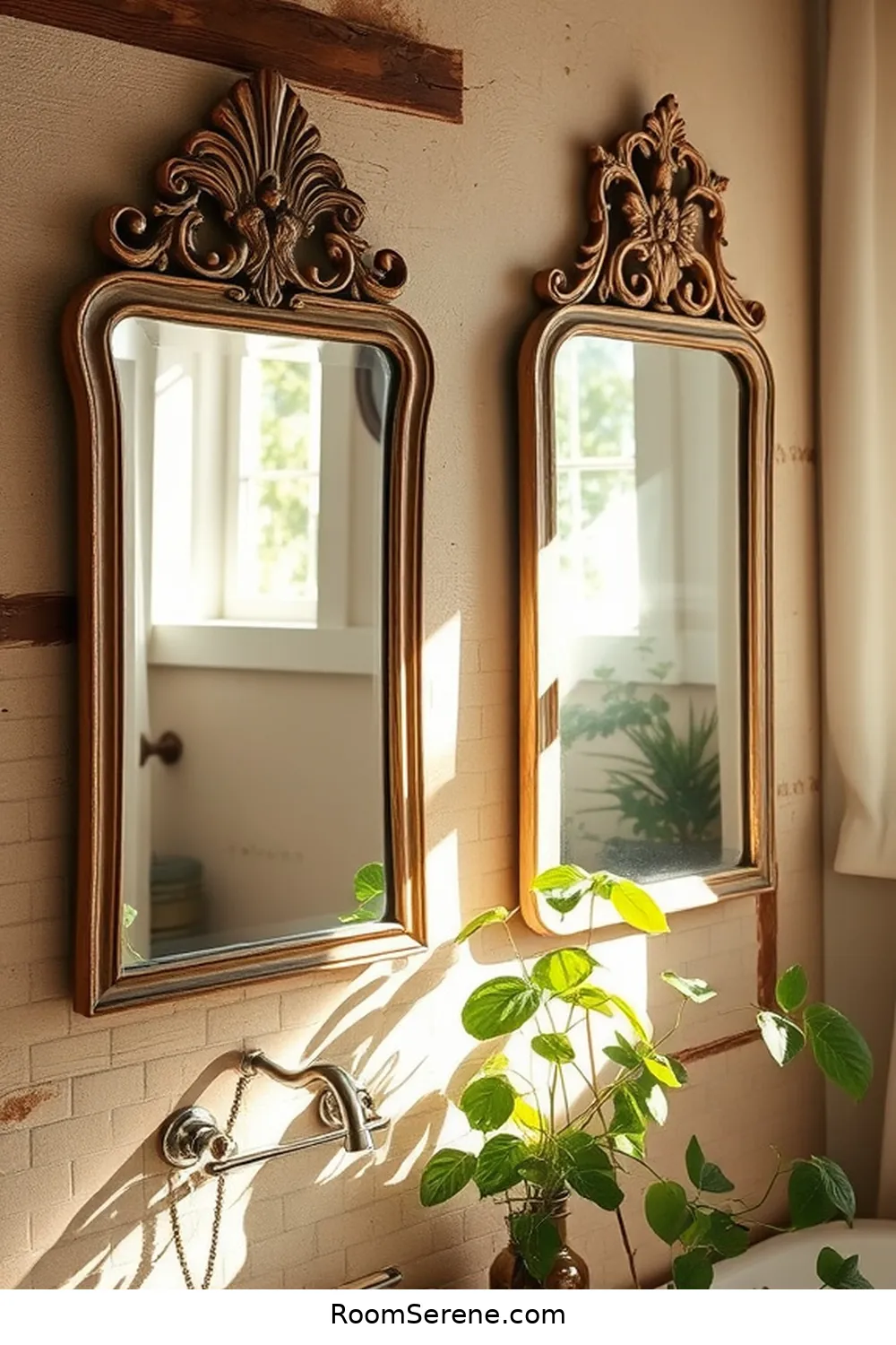 15 Ways to Boost Energy Efficiency in the Bathroom Using Reclaimed Materials 8 Reused Mirrors From Antique Shops for 15 Ways to Boost Energy Efficiency in the Bathroom Using Reclaimed Materials