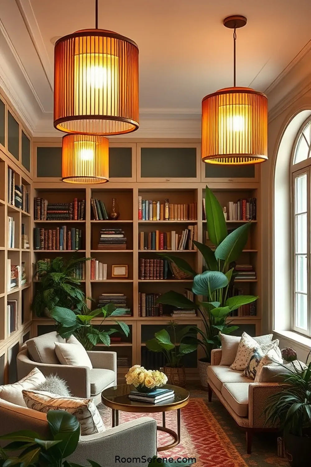 Bamboo Lighting Fixtures: Softening the Ambiance for 15 Ways to Enhance Comfort and Coziness in Libraries Using Bamboo