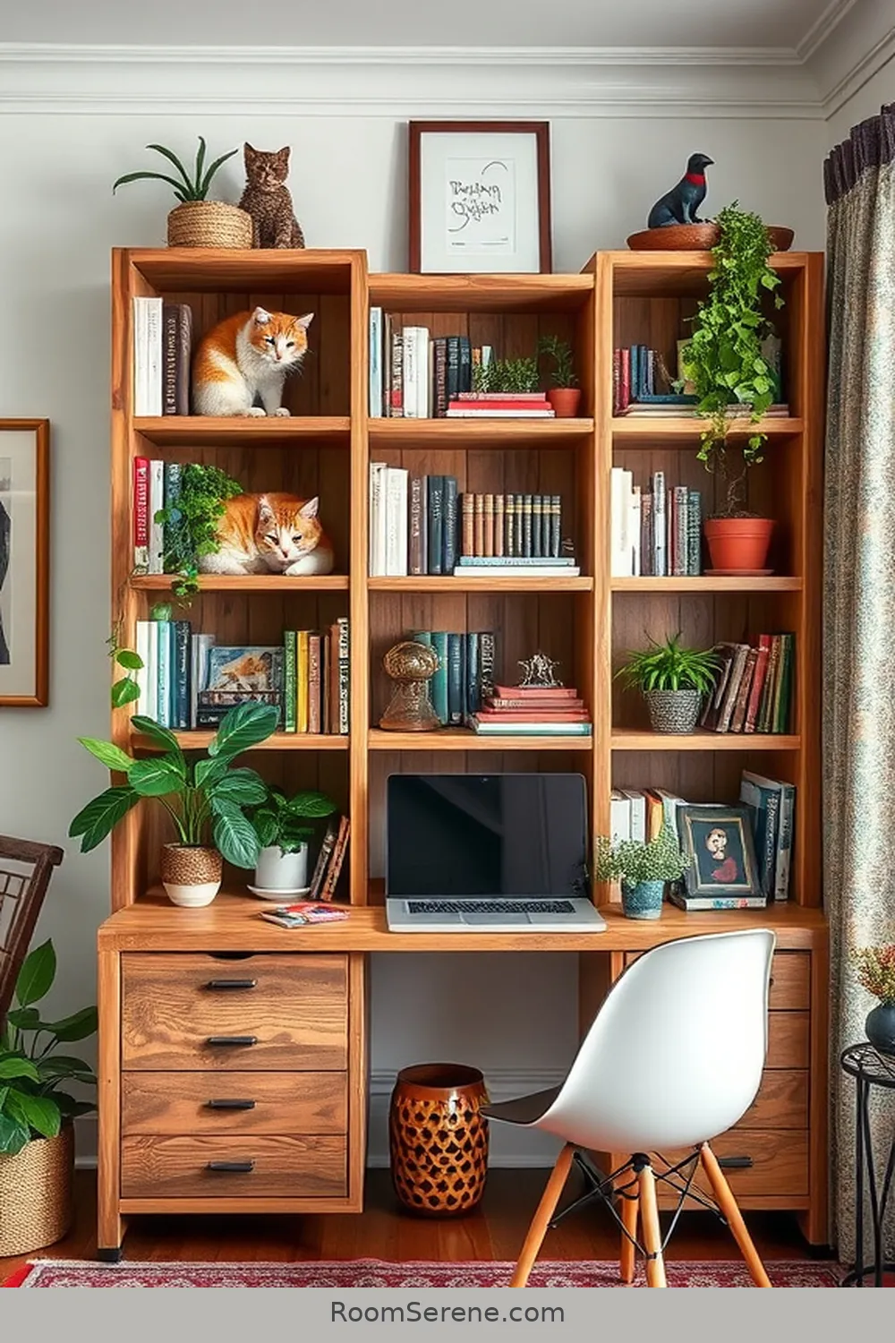 16 Creative Ways to Make a Pet-Friendly Home Office Using Reclaimed Materials 7 Craft a Reclaimed Bookshelf With Pet-Friendly Features for 16 Creative Ways to Make a Pet-Friendly Home Office Using Reclaimed Materials