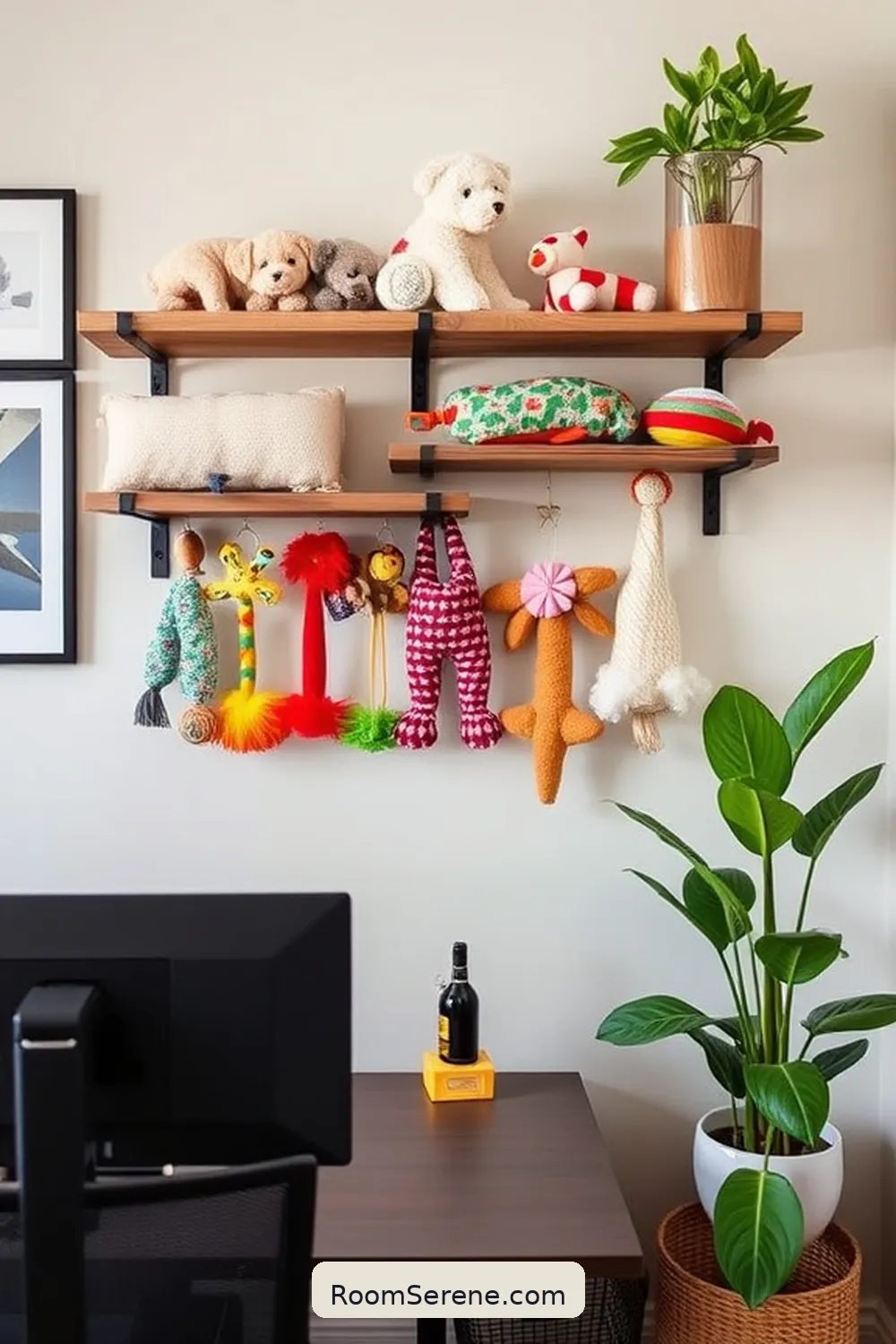 16 Creative Ways to Make a Pet-Friendly Home Office Using Reclaimed Materials 15 Design a Wall-Mounted Pet Toy Storage for 16 Creative Ways to Make a Pet-Friendly Home Office Using Reclaimed Materials