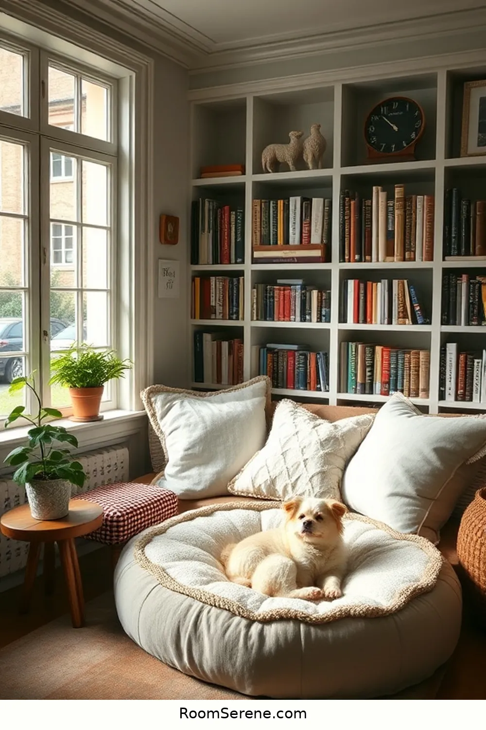 16 Pet-Friendly Libraries Using Organic Cotton 3 Paws & Pages Library – A Cozy Corner for Pets for 16 Pet-Friendly Libraries Using Organic Cotton
