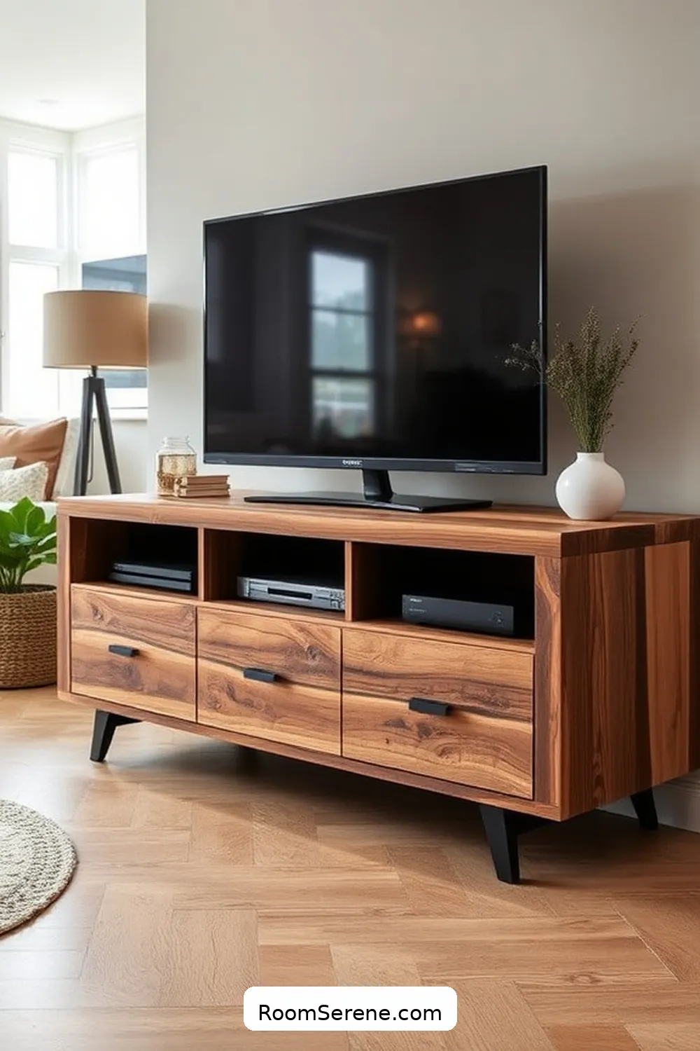Reclaimed Wood TV Stands for 16 Smart Home Features Using Reclaimed Materials for Your Living Room