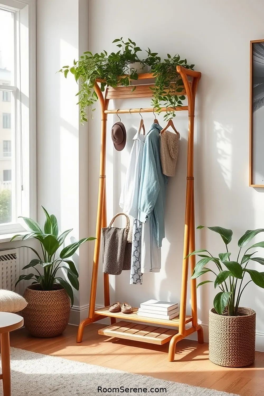 Bamboo Coat Racks for 16 Stylish Ways for Living Room Organization Using Bamboo