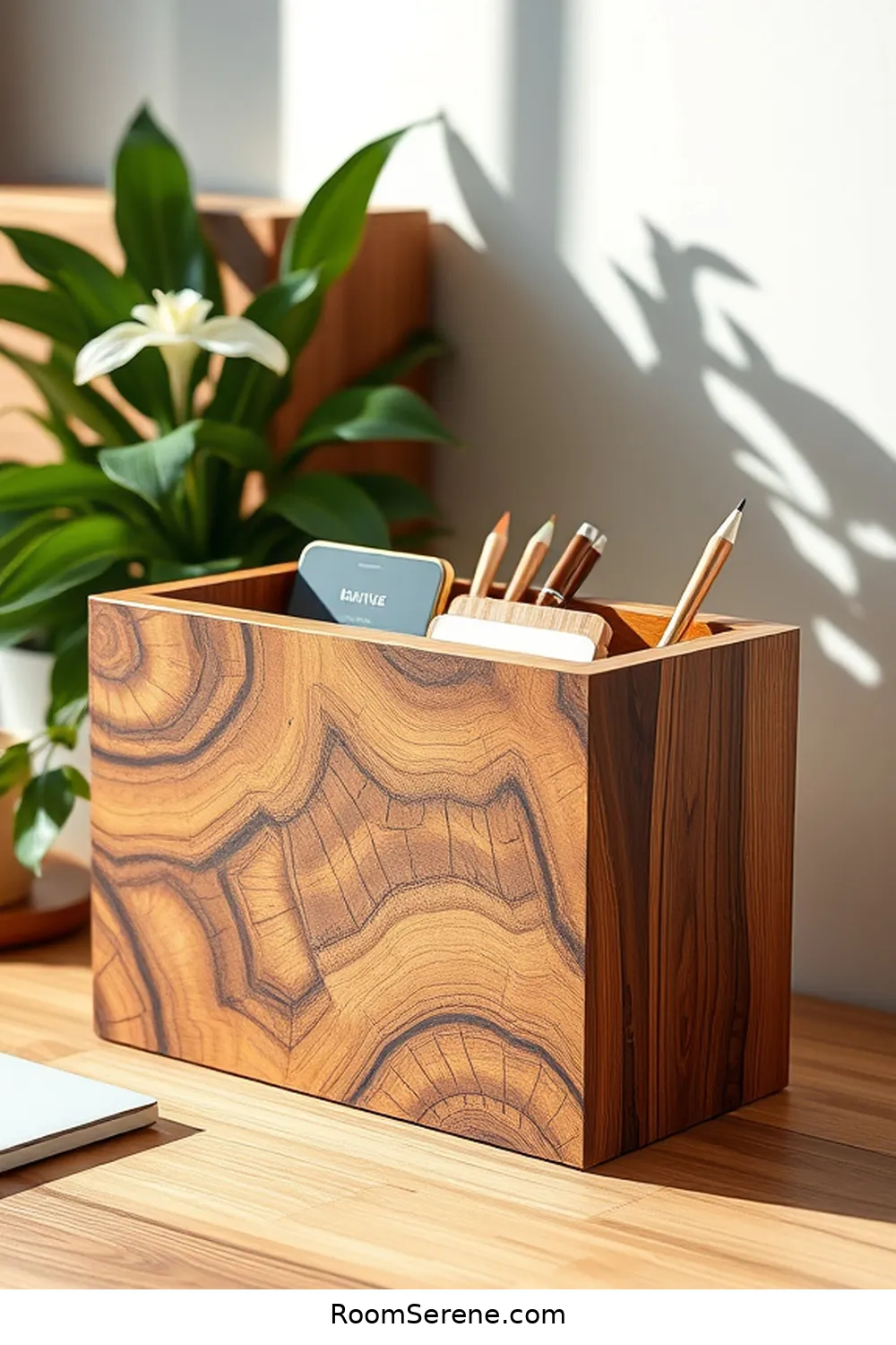 16 Sustainable Ways for Home Office Organization Using Recycled Wood 15 Wooden Desk Organizer for 16 Sustainable Ways for Home Office Organization Using Recycled Wood