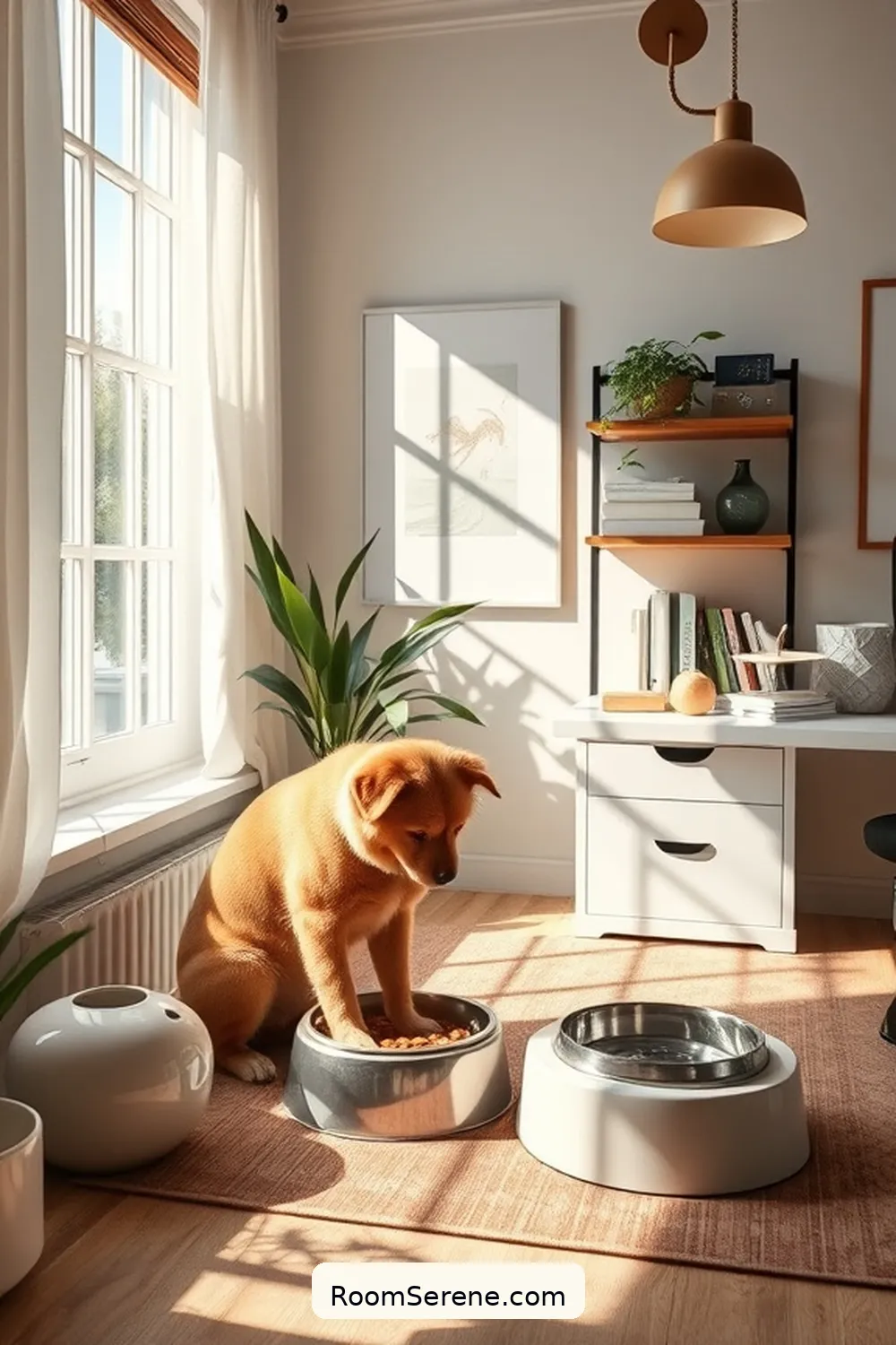 16 Tips for a Pet-Friendly Home Office Using Solar-Powered Lights 6 Create a Pet Feeding Area for 16 Tips for a Pet-Friendly Home Office Using Solar-Powered Lights