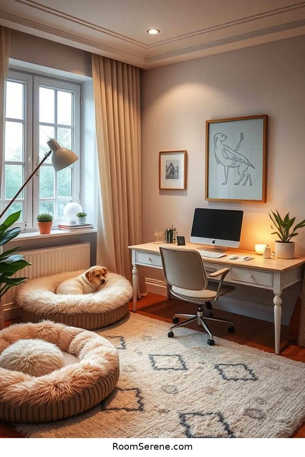 16 Tips for a Pet-Friendly Home Office Using Solar-Powered Lights 5 Incorporate Comfortable Pet Beds for 16 Tips for a Pet-Friendly Home Office Using Solar-Powered Lights