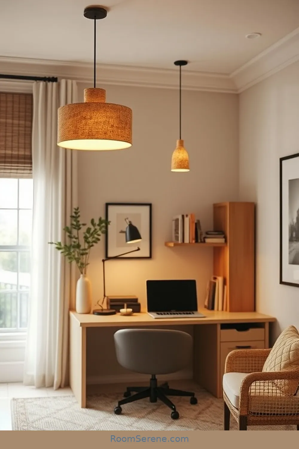 16 Ways to Enhance Comfort and Coziness in Your Home Office Using Cork 9 Cork Lighting Fixtures for a Cozy Glow for 16 Ways to Enhance Comfort and Coziness in Your Home Office Using Cork