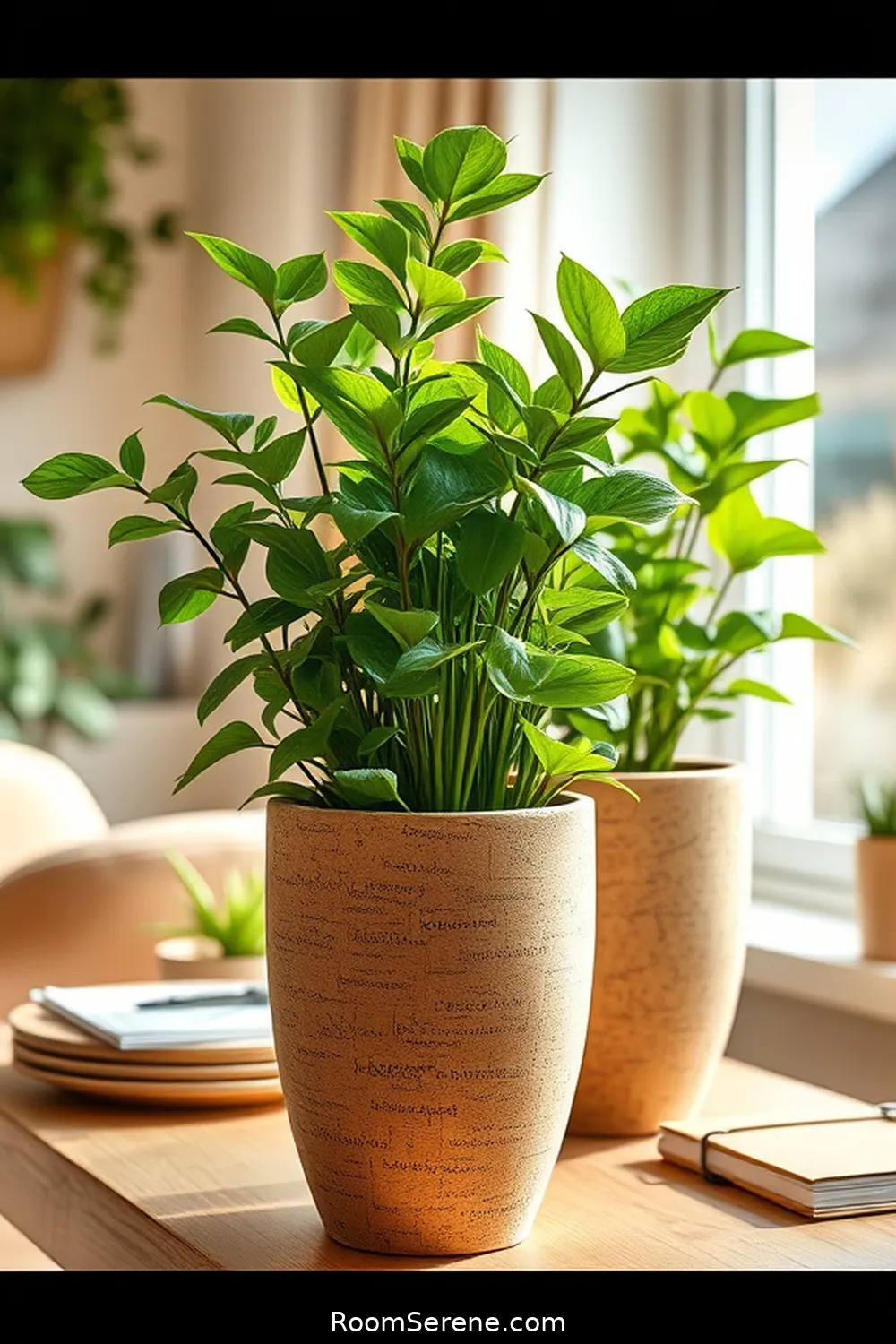 16 Ways to Enhance Comfort and Coziness in Your Home Office Using Cork 12 Cork Plants Pots for a Natural Element for 16 Ways to Enhance Comfort and Coziness in Your Home Office Using Cork