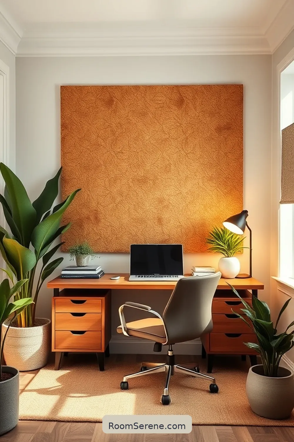 16 Ways to Enhance Comfort and Coziness in Your Home Office Using Cork 11 Cork Wall Art for a Personal Touch for 16 Ways to Enhance Comfort and Coziness in Your Home Office Using Cork