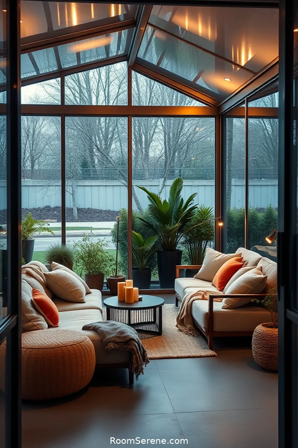 Design a Cozy Glass Lounge Area for 16 Ways to Use Glass for Comfort and Coziness in Your Garage