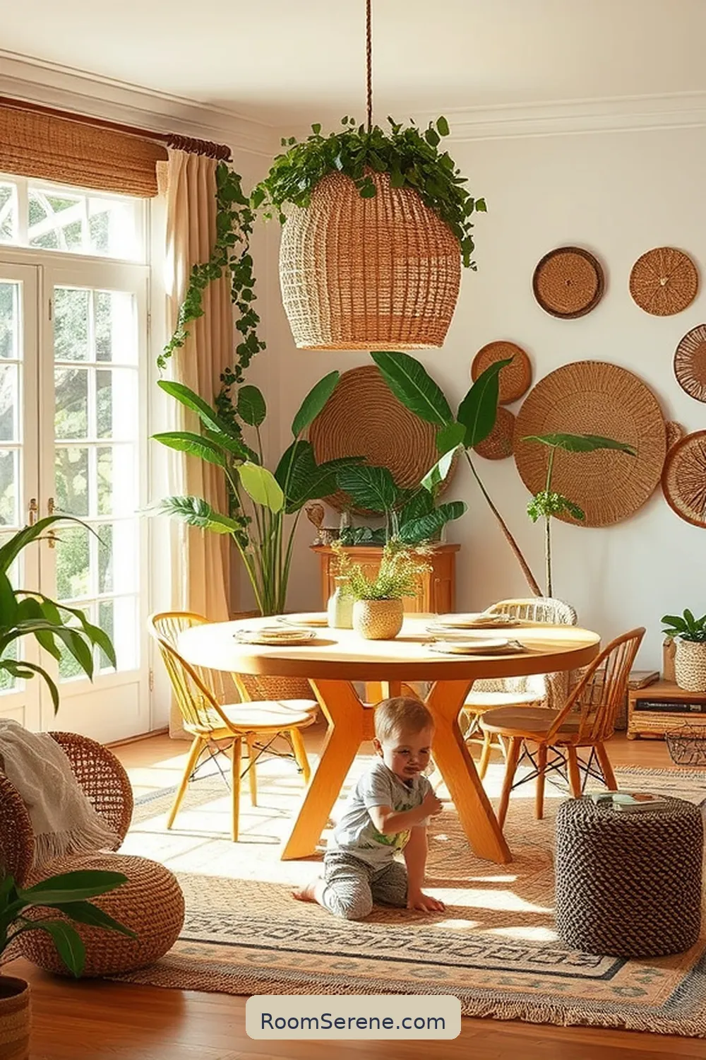 Organic Patterns: Bringing the Outdoors In for 17 Inspiring Multi-Use Dining Room Spaces Using Natural Fibers