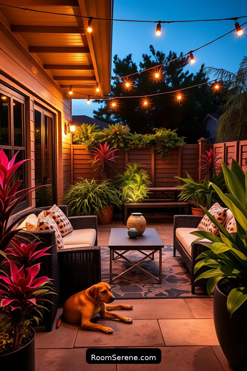 17 Tips for Organizing Your Outdoor Patio Using Solar-Powered Lights 8 Create a Focal Point With Spotlights for 17 Tips for Organizing Your Outdoor Patio Using Solar-Powered Lights