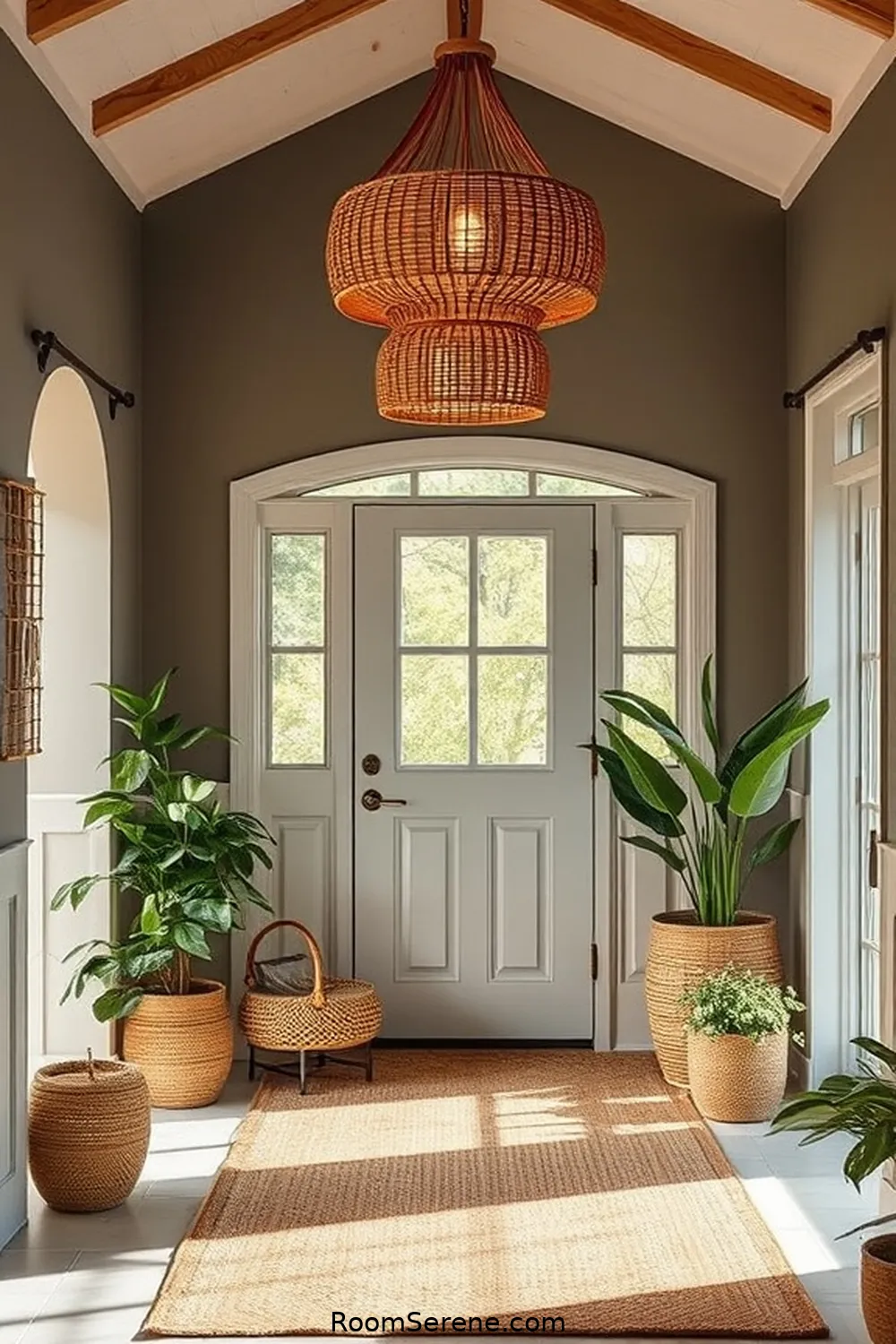 17 Ways to Create Comfort and Coziness in Your Entryway Using Natural Fibers 17 Add Natural Fiber Lighting Fixtures for 17 Ways to Create Comfort and Coziness in Your Entryway Using Natural Fibers