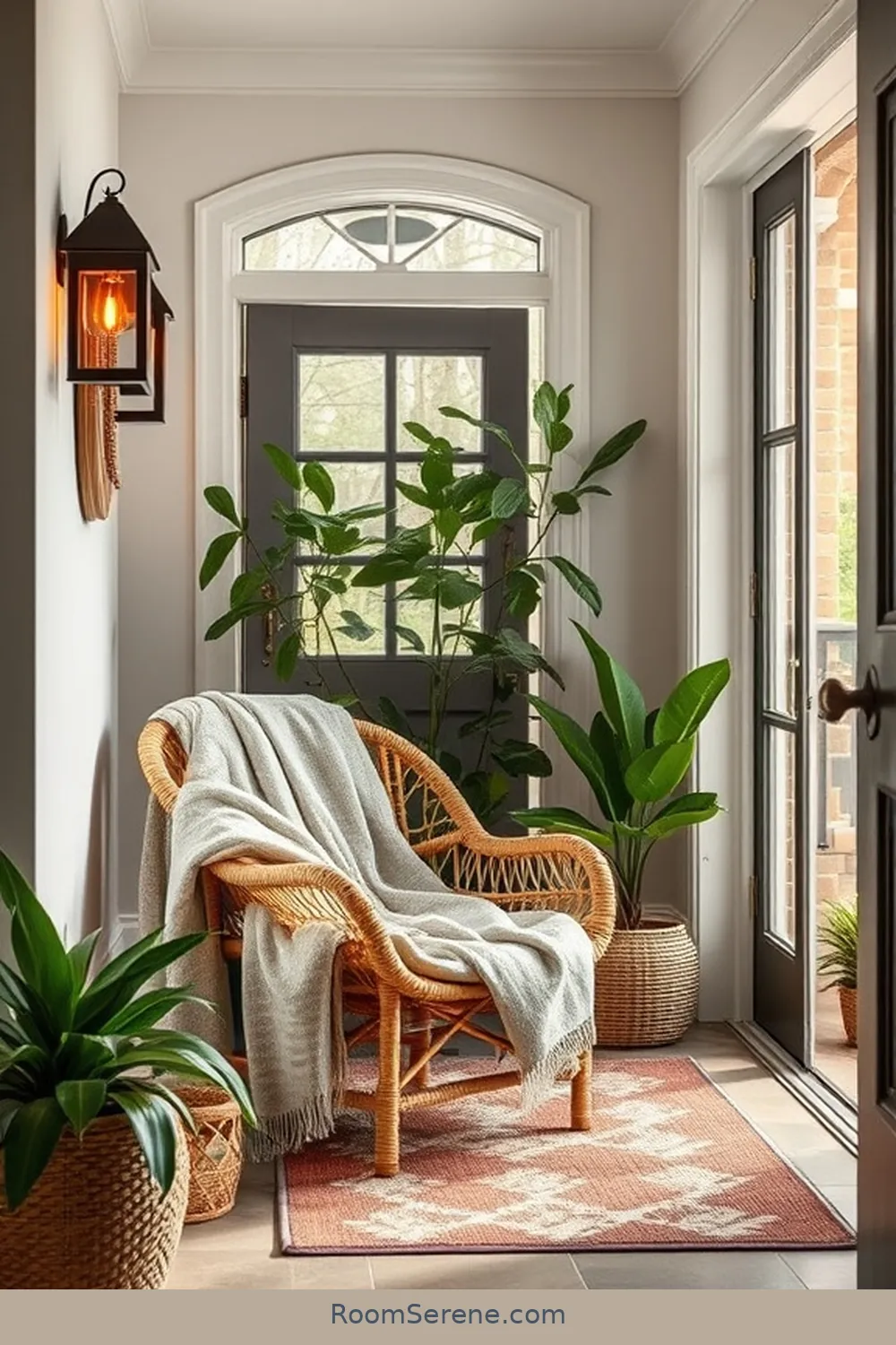 17 Ways to Create Comfort and Coziness in Your Entryway Using Natural Fibers 9 Create a Cozy Nook With a Natural Fiber Chair for 17 Ways to Create Comfort and Coziness in Your Entryway Using Natural Fibers