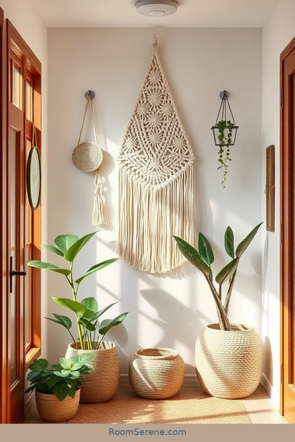 17 Ways to Create Comfort and Coziness in Your Entryway Using Natural Fibers 4 Hang Macramé Wall Art for 17 Ways to Create Comfort and Coziness in Your Entryway Using Natural Fibers