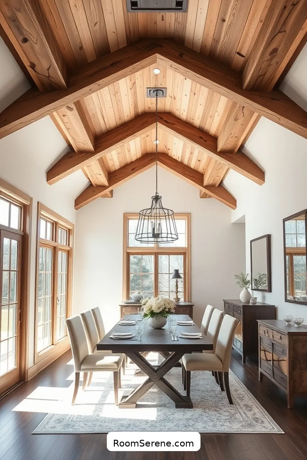 17 Ways to Enhance Energy Efficiency in Your Dining Room Using Recycled Wood 13 Upcycled Wood Beams for Ceiling for 17 Ways to Enhance Energy Efficiency in Your Dining Room Using Recycled Wood