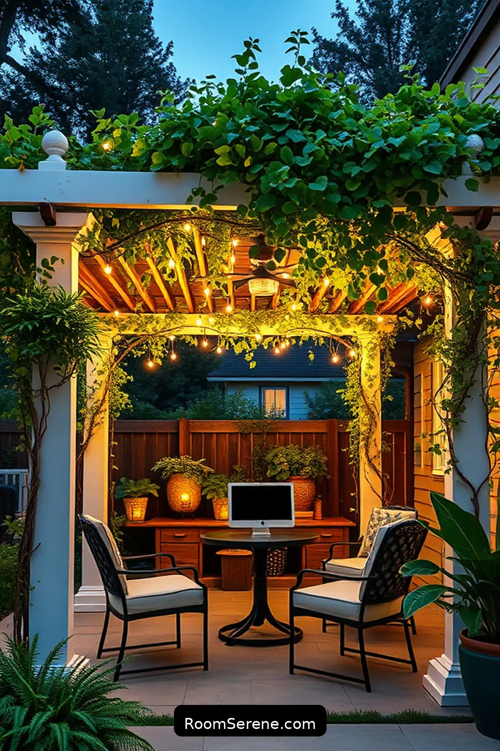 18 Creative Designs for Your Outdoor Patio Workspace Using Solar-Powered Lights 7 Illuminated Pergola for Shade and Light for 18 Creative Designs for Your Outdoor Patio Workspace Using Solar-Powered Lights