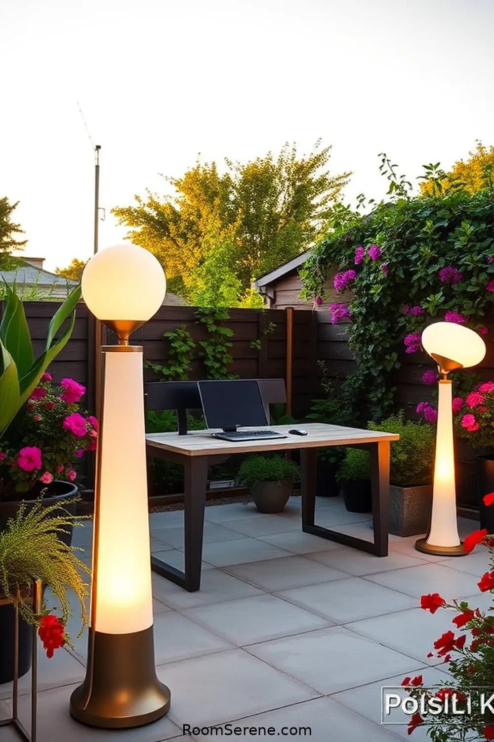 18 Creative Designs for Your Outdoor Patio Workspace Using Solar-Powered Lights 9 Modern Solar-Powered Floor Lamps for 18 Creative Designs for Your Outdoor Patio Workspace Using Solar-Powered Lights