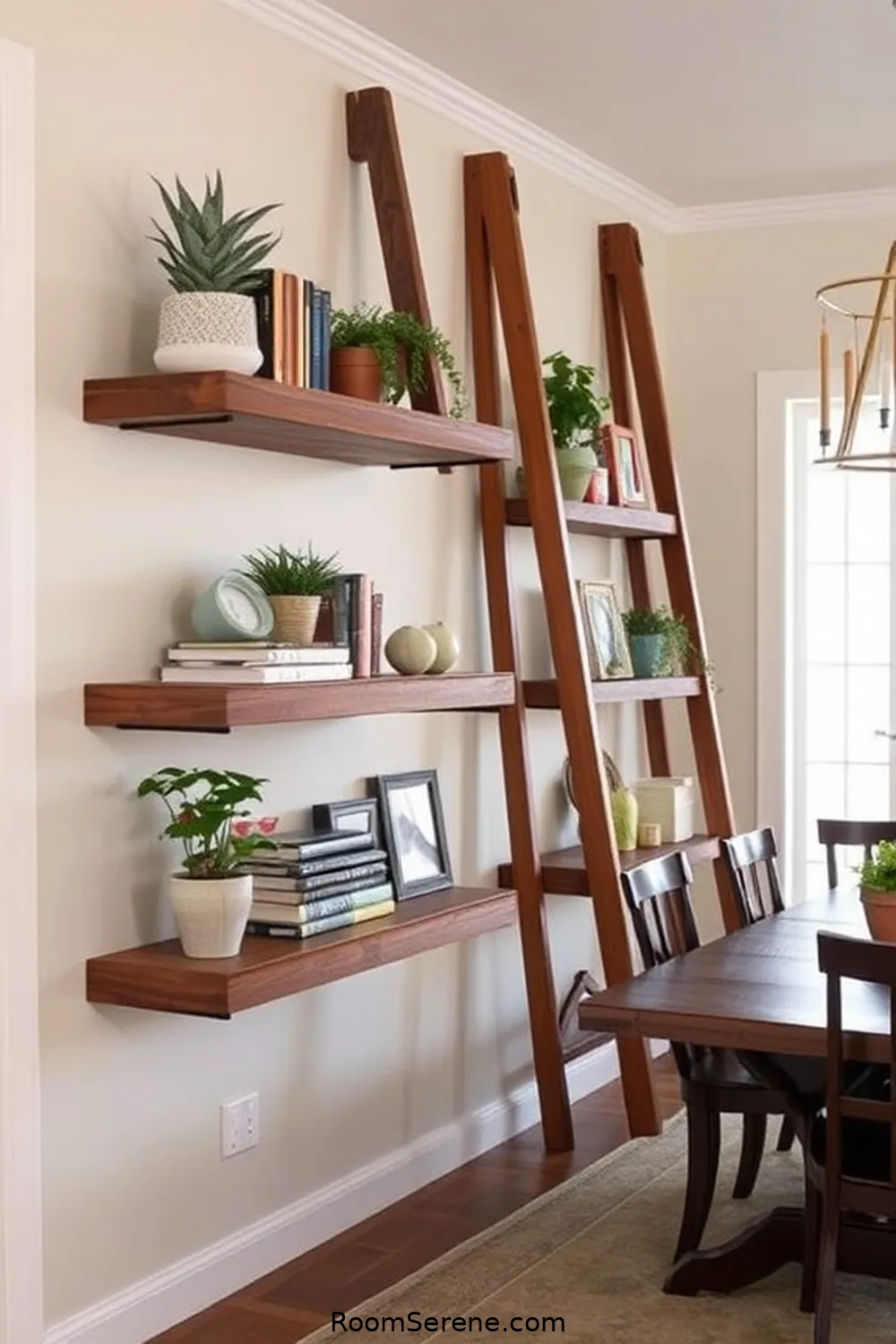 18 Creative Storage Solutions for Dining Rooms Using Recycled Wood 12 Ladder Shelves for Books and Decor for 18 Creative Storage Solutions for Dining Rooms Using Recycled Wood