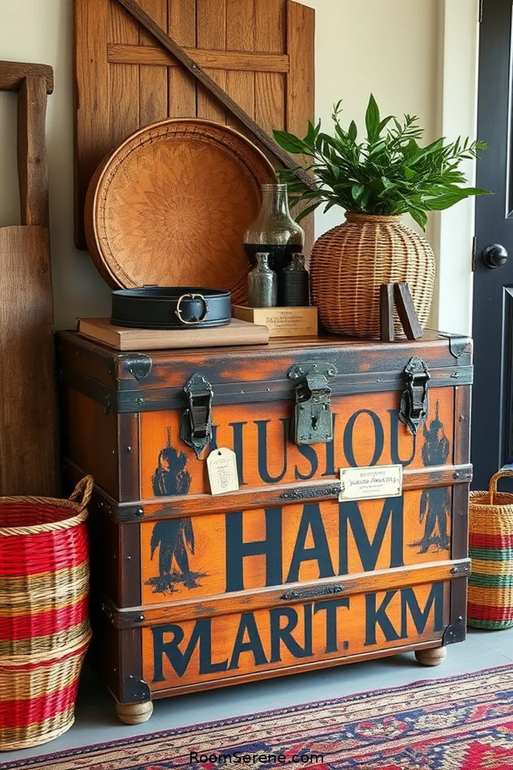 Antique Trunk for Storage for 18 Creative Storage Solutions for Entryway Using Reclaimed Materials