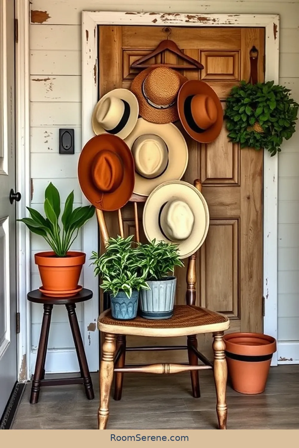 Old Chair as a Display Stand for 18 Creative Storage Solutions for Entryway Using Reclaimed Materials
