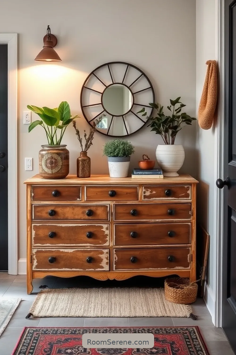 Repurposed Dresser for Entryway Storage for 18 Creative Storage Solutions for Entryway Using Reclaimed Materials