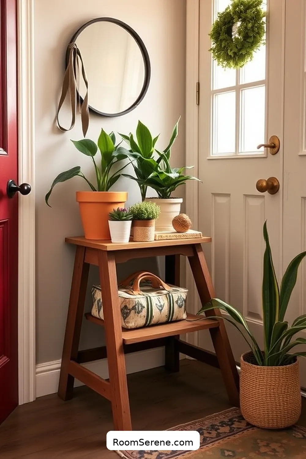 Vintage Step Stool Storage for 18 Creative Storage Solutions for Entryway Using Reclaimed Materials