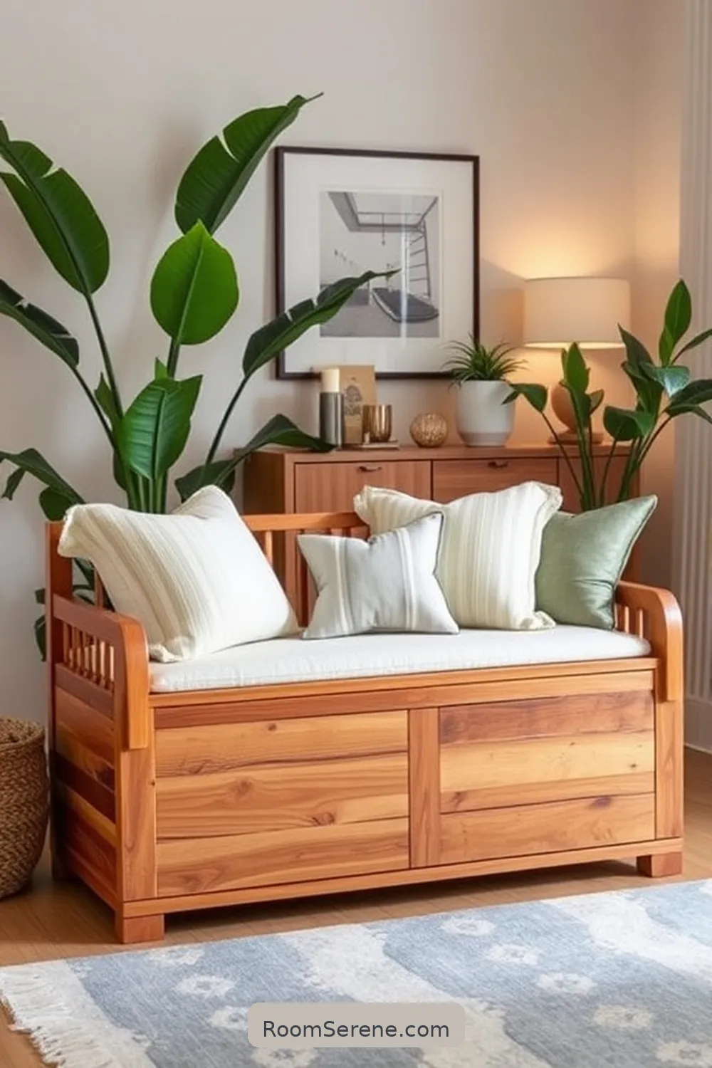 DIY Wooden Storage Bench for 18 Creative Storage Solutions for Living Rooms Using Recycled Wood