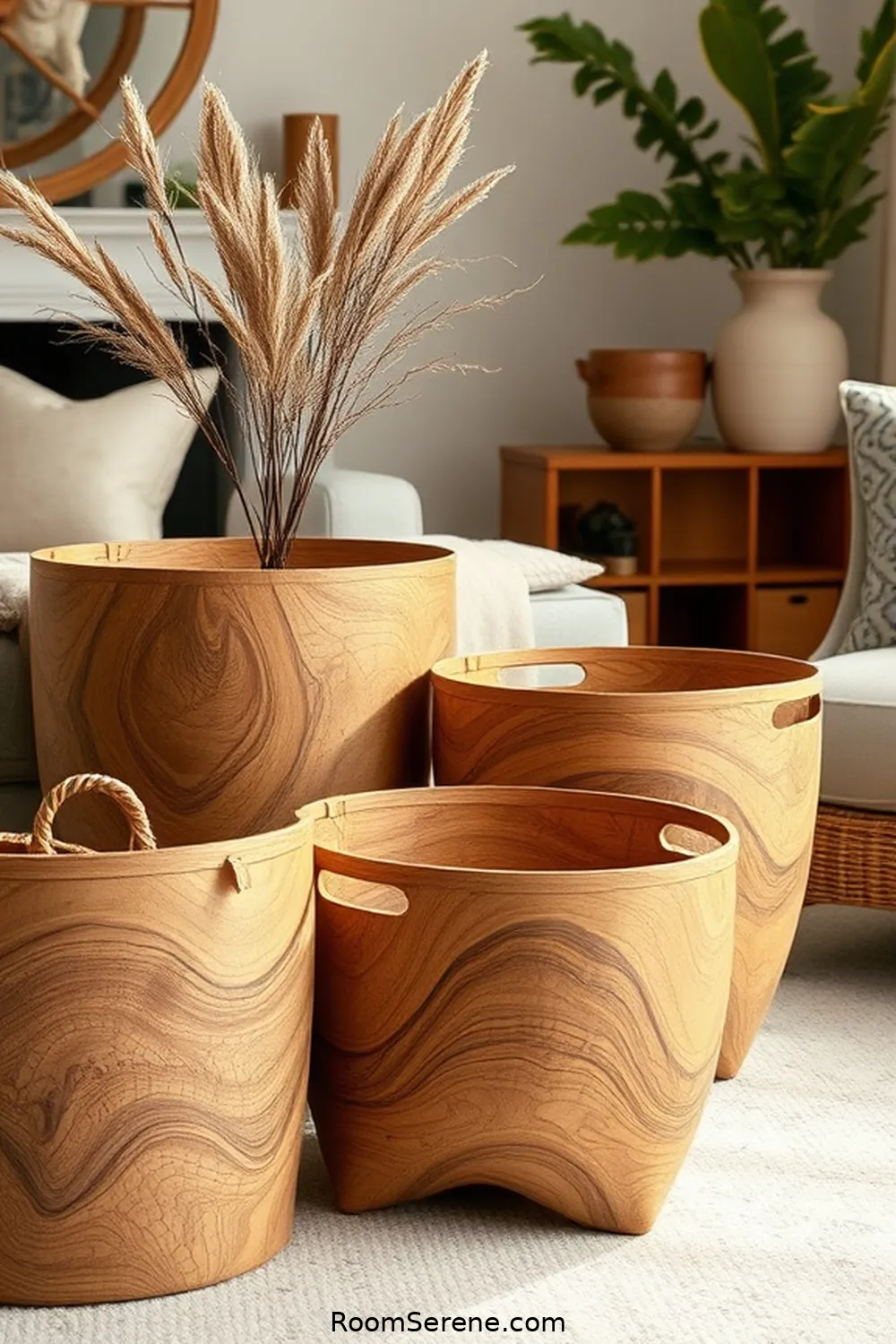 Decorative Wooden Storage Baskets for 18 Creative Storage Solutions for Living Rooms Using Recycled Wood
