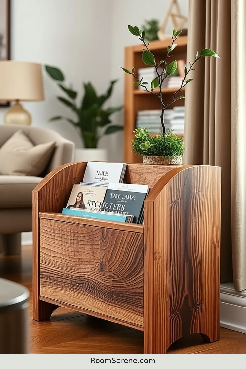 Repurposed Wood Magazine Rack for 18 Creative Storage Solutions for Living Rooms Using Recycled Wood