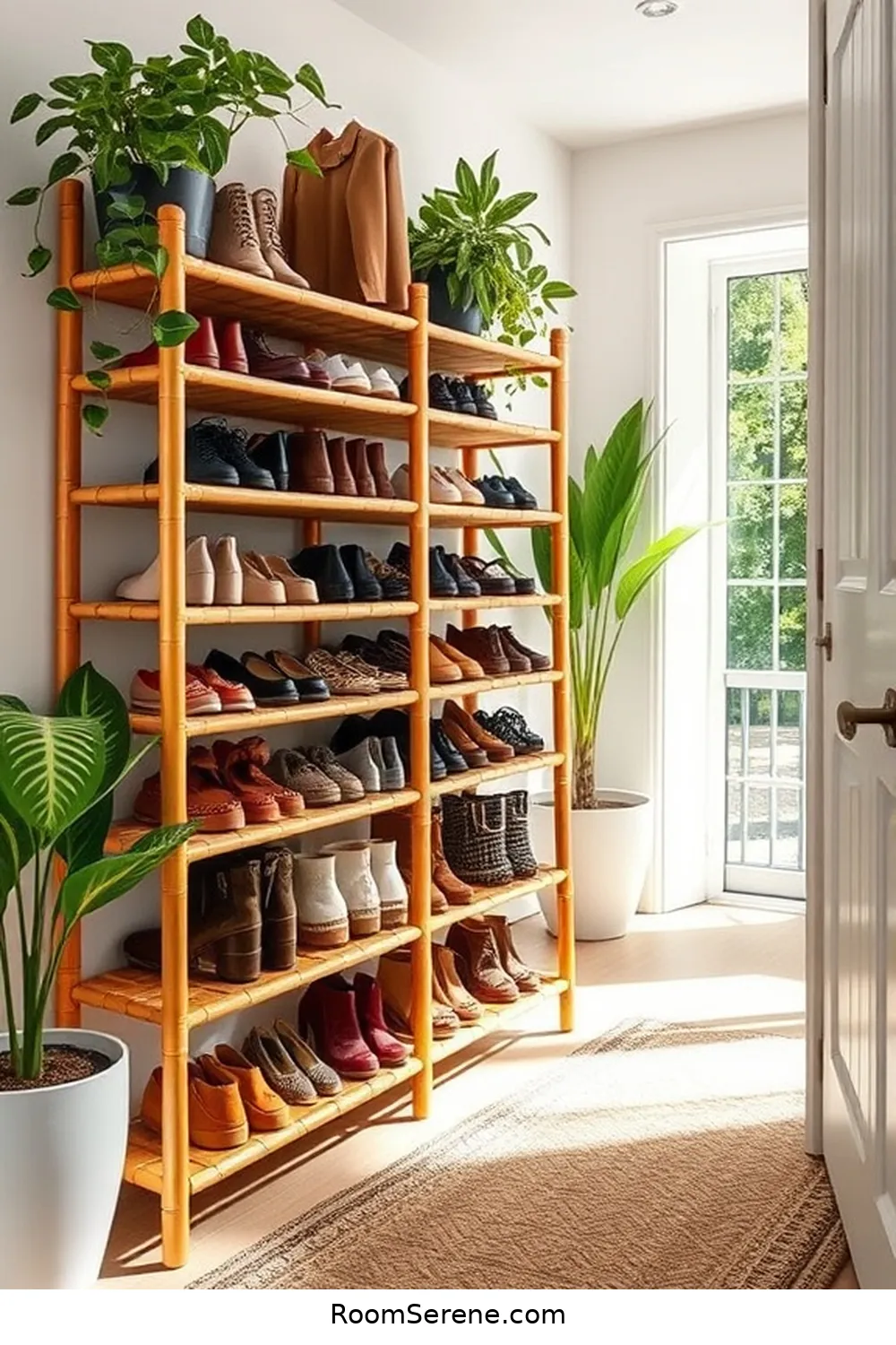 18 Natural Fiber Solutions for Hallway Organization 8 Bamboo Shoe Racks for 18 Natural Fiber Solutions for Hallway Organization